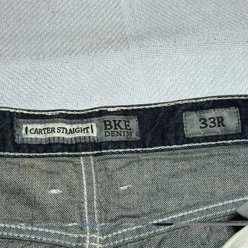 BKE Denim Carter Straight Jeans 33R (34x31)‎ Button Fly Western Classic Country